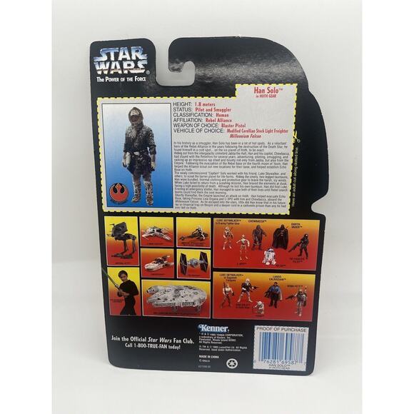 Hasbro Star Wars Power Of The Force Han Solo In Hoth Gear Action Figure - Picture 6 of 9